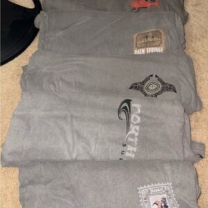 (6) Hawaiian Crazy Shirts: Gray Graphic Casual Tee - Mixed Tropical Logos 2XL